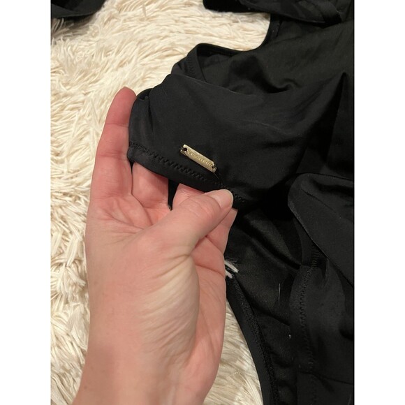 Victoria's Secret | Black One Piece Swimsuit Cheekie Size L | Net W Neon Accent - Picture 8 of 9